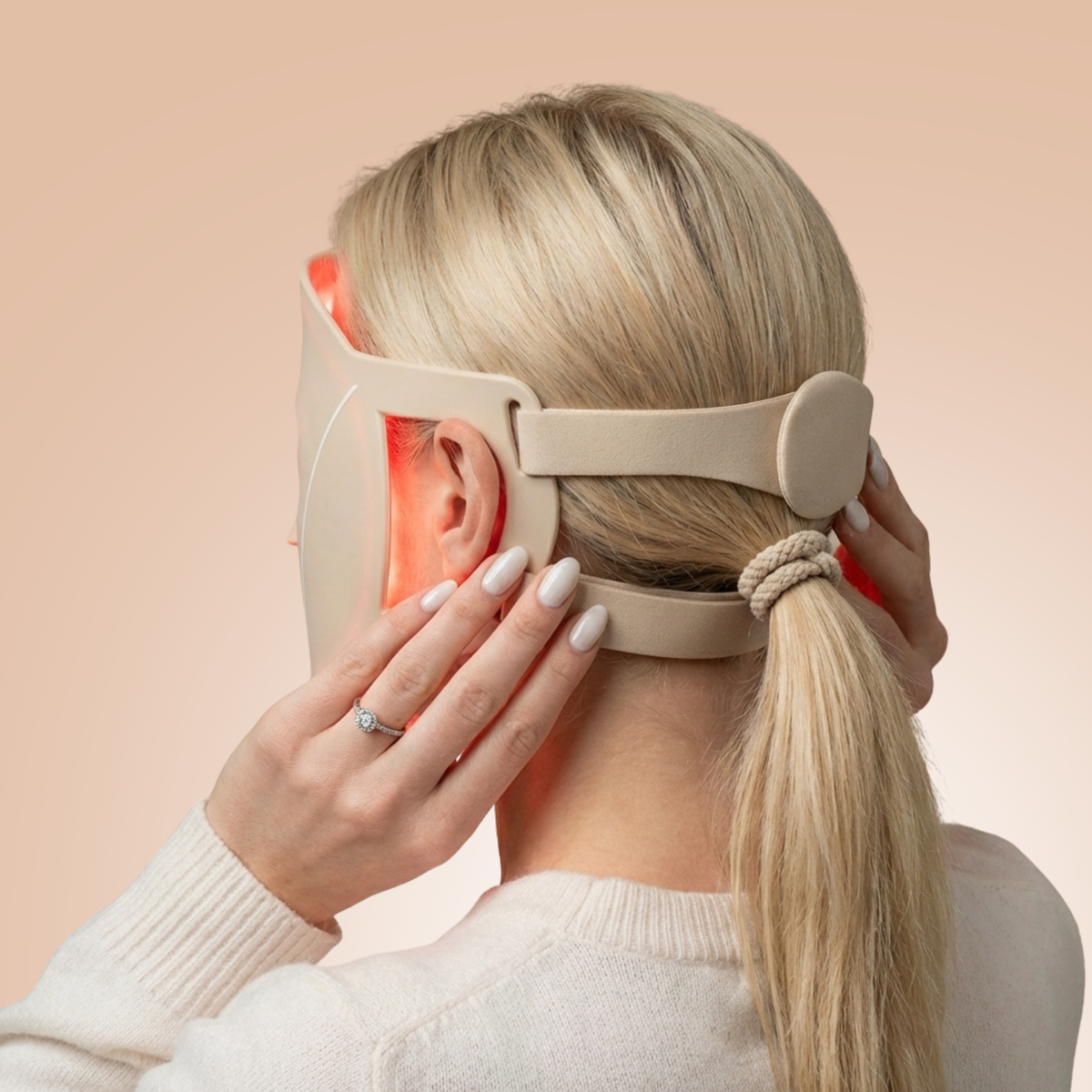 1. Placera masken bekvämt på ansiktet